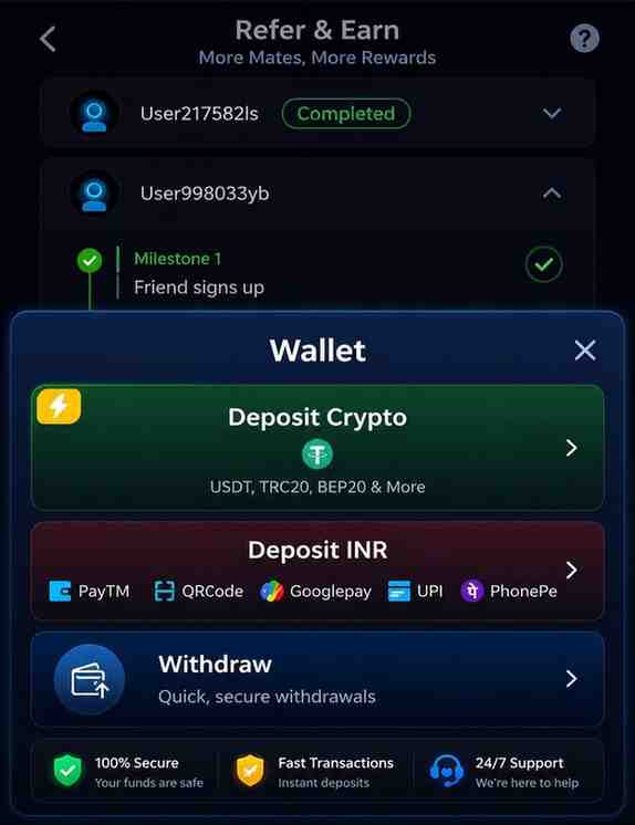 ComeGame Secure Payment Wallet Screenshot