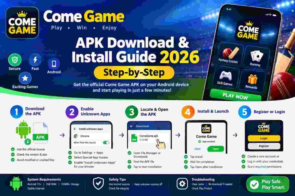 Come Game APK Download and Install Guide 2026